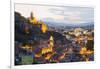 Tbilisi at night, Georgia, Caucasus, Asia-G&M Therin-Weise-Framed Photographic Print