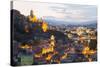 Tbilisi at night, Georgia, Caucasus, Asia-G&M Therin-Weise-Stretched Canvas