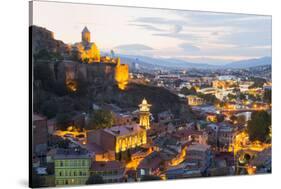Tbilisi at night, Georgia, Caucasus, Asia-G&M Therin-Weise-Stretched Canvas