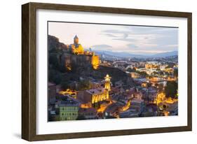 Tbilisi at night, Georgia, Caucasus, Asia-G&M Therin-Weise-Framed Photographic Print