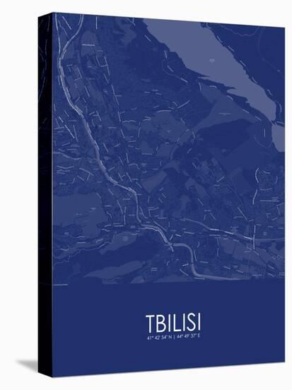 Tbilisi, Georgia Blue Map-null-Stretched Canvas