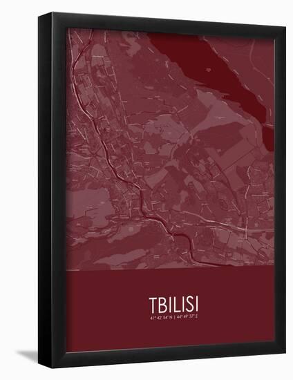 Tbilisi, Georgia Red Map-null-Framed Poster