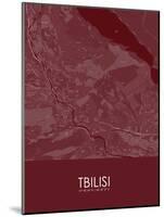 Tbilisi, Georgia Red Map-null-Mounted Poster