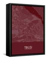 Tbilisi, Georgia Red Map-null-Framed Stretched Canvas