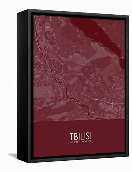 Tbilisi, Georgia Red Map-null-Framed Stretched Canvas