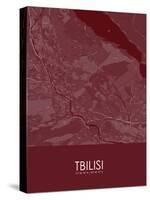 Tbilisi, Georgia Red Map-null-Stretched Canvas