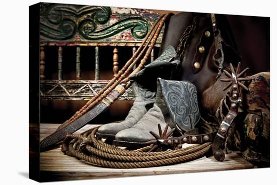 TC’s Boots and Yuma Spurs (color)-Barry Hart-Stretched Canvas