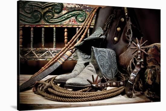 TC’s Boots and Yuma Spurs (color)-Barry Hart-Stretched Canvas