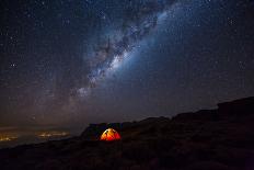 Camping under the Stars. the Milky Way Stretches Overhead the Tent High above the Villages in the D-TCS Photography-Photographic Print