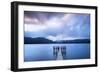 Te Anau jetty with lake and mountain in background, Southland, South Island, New Zealand-Ed Rhodes-Framed Photographic Print