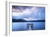 Te Anau jetty with lake and mountain in background, Southland, South Island, New Zealand-Ed Rhodes-Framed Photographic Print