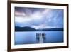 Te Anau jetty with lake and mountain in background, Southland, South Island, New Zealand-Ed Rhodes-Framed Photographic Print