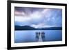 Te Anau jetty with lake and mountain in background, Southland, South Island, New Zealand-Ed Rhodes-Framed Photographic Print