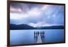 Te Anau jetty with lake and mountain in background, Southland, South Island, New Zealand-Ed Rhodes-Framed Photographic Print