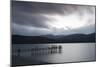 Te Anau jetty with lake and mountain in background, Southland, South Island, New Zealand-Ed Rhodes-Mounted Photographic Print