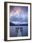 Te Anau jetty with lake and mountain, Southland, South Island, New Zealand-Ed Rhodes-Framed Photographic Print