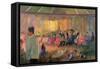 Te Fare Hymenee-Paul Gauguin-Framed Stretched Canvas