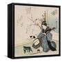 Te-Ike No Hana 'Hand-Picked Flower'-Yanagawa Shigenobu II-Framed Stretched Canvas