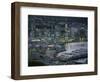 Te Papa Museum Marina and City Lights in the Evening, Wellington, North Island, New Zealand-D H Webster-Framed Photographic Print