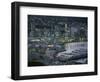 Te Papa Museum Marina and City Lights in the Evening, Wellington, North Island, New Zealand-D H Webster-Framed Photographic Print