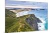 Te Werahi Beach at Sunrise, with Te Paki Coastal Track Path Visible, Cape Reinga-Matthew Williams-Ellis-Mounted Photographic Print