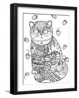 Tea And Cupcakes 2 Line Art-Oxana Zaika-Framed Giclee Print