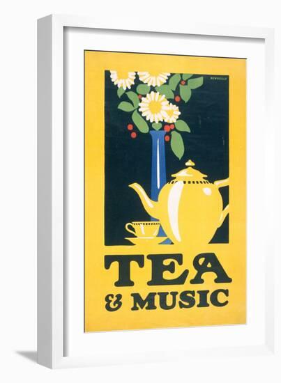 Tea and Music, C.1922 (Colour Litho)-Frank Newbould-Framed Giclee Print