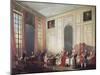 Tea at the Temple in the Salon of Four Mirrors in Prince Conti's Home-Michel Barthélémy Ollivier-Mounted Giclee Print