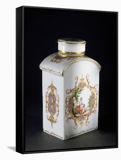 Tea Caddy with Saxon Decorations-null-Framed Stretched Canvas