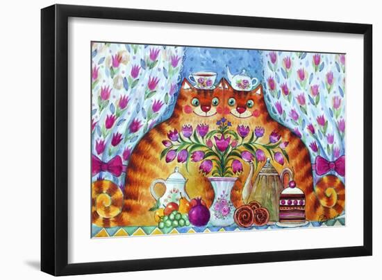 Tea Cats-Oxana Zaika-Framed Giclee Print