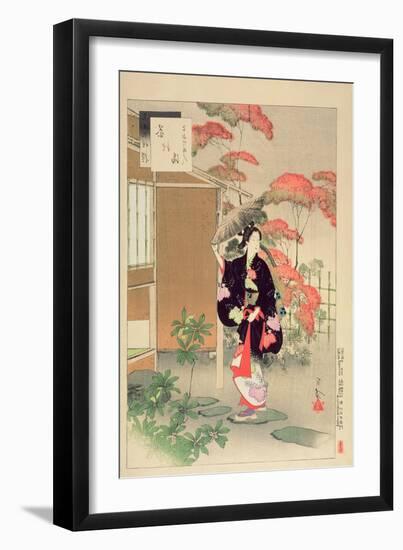 Tea Ceremony: a Woman of the Hoei Era, from the Series 'A Selection of the Thirty-Six Beauties',…-Mizuno Toshikata-Framed Giclee Print