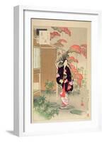 Tea Ceremony: a Woman of the Hoei Era, from the Series 'A Selection of the Thirty-Six Beauties',…-Mizuno Toshikata-Framed Giclee Print