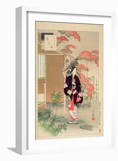 Tea Ceremony: a Woman of the Hoei Era, from the Series 'A Selection of the Thirty-Six Beauties',…-Mizuno Toshikata-Framed Giclee Print