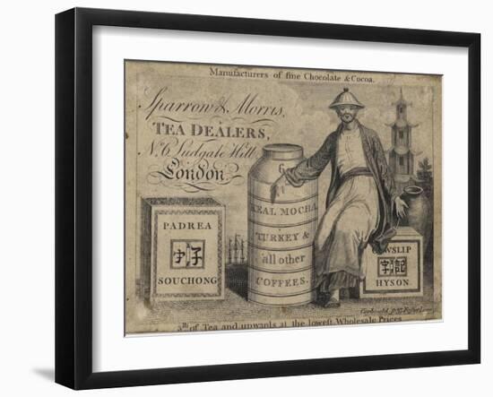 Tea Dealers, Sparrow and Morris, Trade Card-null-Framed Giclee Print