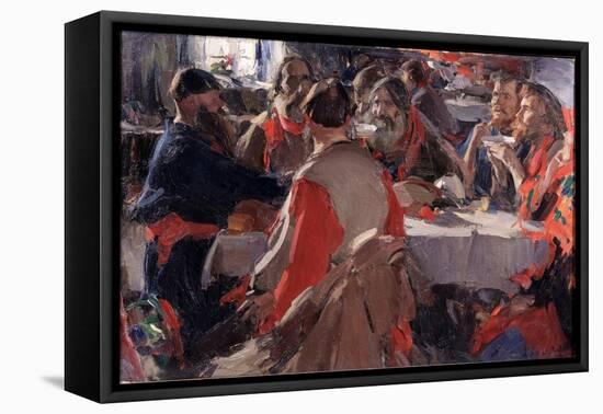 Tea Drinking-Abram Yefimovich Arkhipov-Framed Stretched Canvas