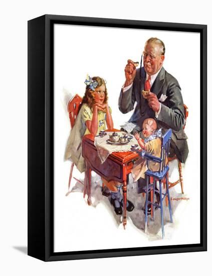 "Tea for Grandpa,"February 18, 1933-C. Gager Phillips-Framed Stretched Canvas