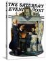 "Tea for Two" or "Tea Time" Saturday Evening Post Cover, October 22,1927-Norman Rockwell-Stretched Canvas