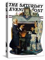 "Tea for Two" or "Tea Time" Saturday Evening Post Cover, October 22,1927-Norman Rockwell-Stretched Canvas