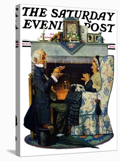 "Tea for Two" or "Tea Time" Saturday Evening Post Cover, October 22,1927-Norman Rockwell-Stretched Canvas