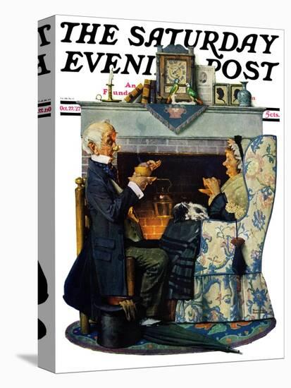 "Tea for Two" or "Tea Time" Saturday Evening Post Cover, October 22,1927-Norman Rockwell-Stretched Canvas