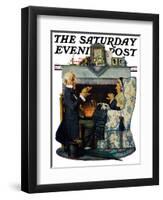 "Tea for Two" or "Tea Time" Saturday Evening Post Cover, October 22,1927-Norman Rockwell-Framed Giclee Print