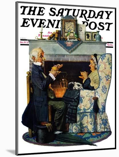 "Tea for Two" or "Tea Time" Saturday Evening Post Cover, October 22,1927-Norman Rockwell-Mounted Giclee Print