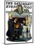 "Tea for Two" or "Tea Time" Saturday Evening Post Cover, October 22,1927-Norman Rockwell-Mounted Giclee Print