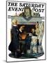 "Tea for Two" or "Tea Time" Saturday Evening Post Cover, October 22,1927-Norman Rockwell-Mounted Giclee Print