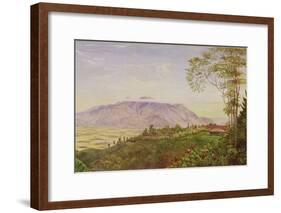 Tea Gathering in Mr. Hoelle's Plantation at Garoet, Java, circa 1875 (Board)-Marianne North-Framed Giclee Print