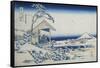 Tea House at Koishikawa, The Morning After A Snowfall, c.1830-Katsushika Hokusai-Framed Stretched Canvas