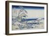 Tea House at Koishikawa, The Morning After A Snowfall, c.1830-Katsushika Hokusai-Framed Giclee Print