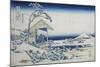 Tea House at Koishikawa, The Morning After A Snowfall, c.1830-Katsushika Hokusai-Mounted Giclee Print