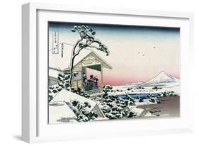 Tea House at Koishikawa-Katsushika Hokusai-Framed Art Print