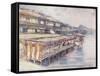 Tea-House by the River-Mortimer Ludington Menpes-Framed Stretched Canvas